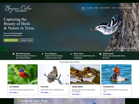 Bryan Cotter Photography website by Cotter Designs